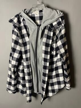 Ci Sono Buffalo Plaid Hooded Flannel Jacket Women's M